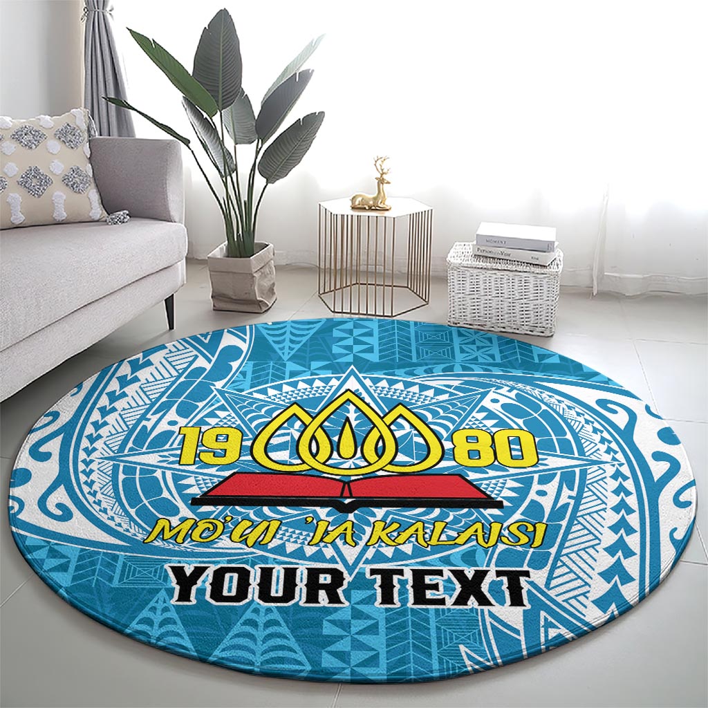 Personalised Tonga Lavengamalie College Round Carpet Since 1980 Special Kupesi Pattern