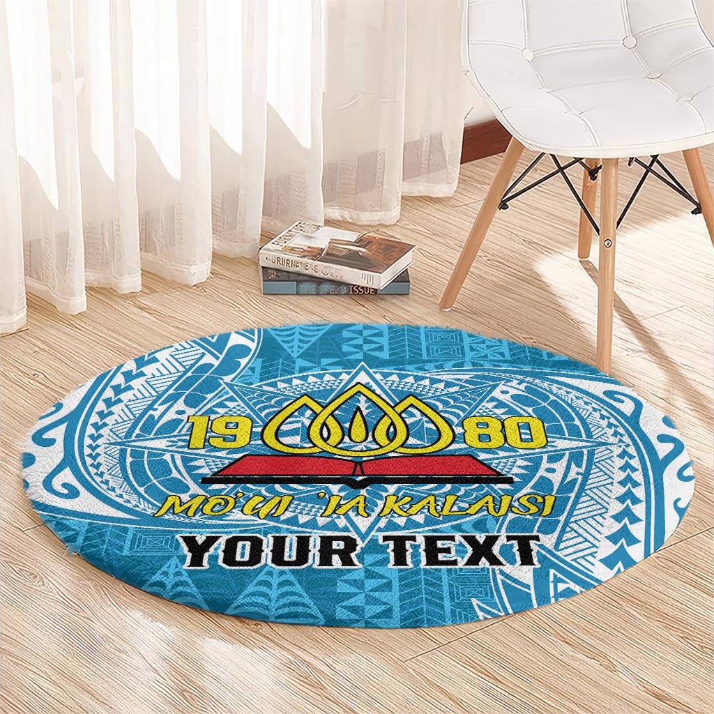 Personalised Tonga Lavengamalie College Round Carpet Since 1980 Special Kupesi Pattern