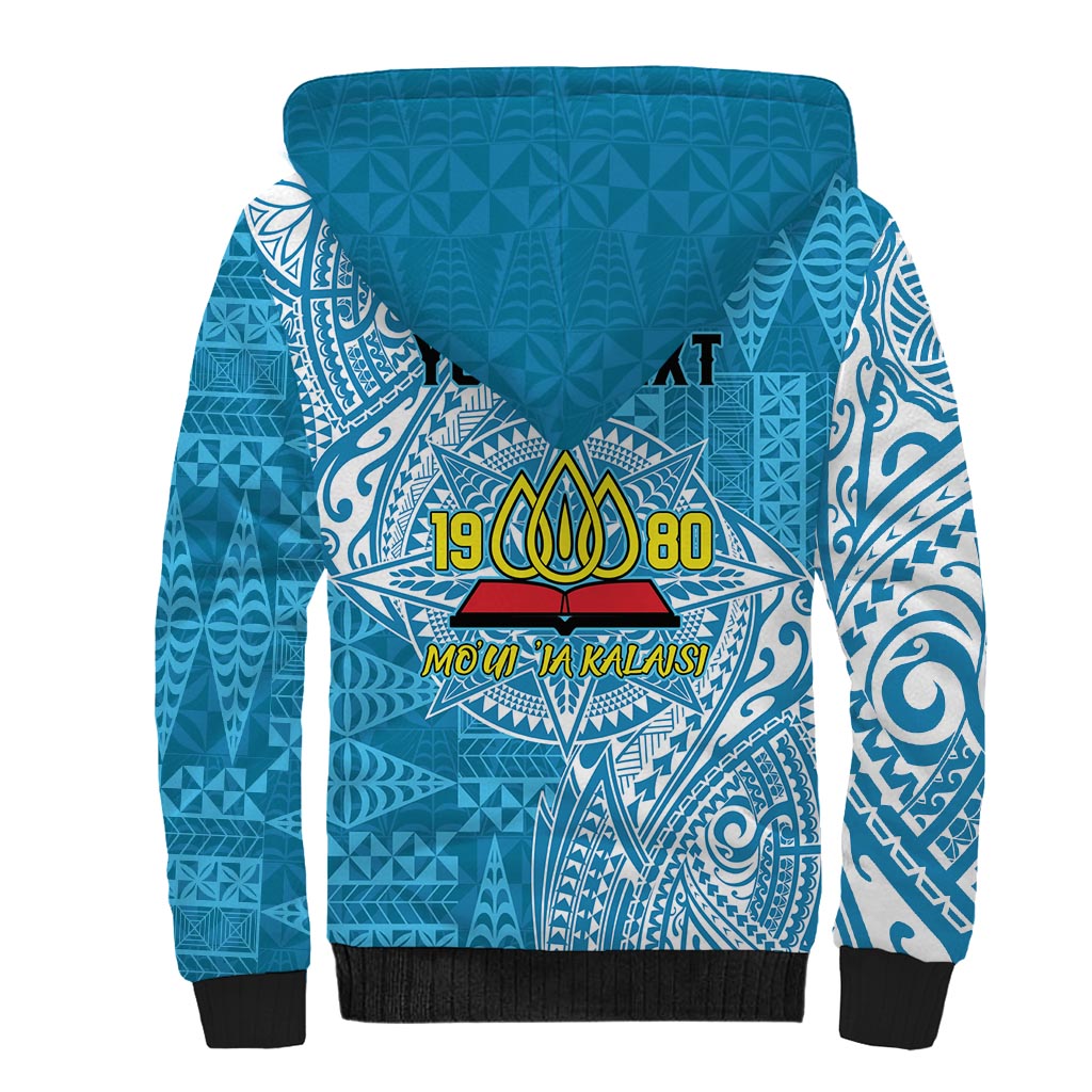 Personalised Tonga Lavengamalie College Sherpa Hoodie Since 1980 Special Kupesi Pattern LT9 - Polynesian Pride
