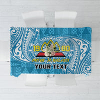 Personalised Tonga Lavengamalie College Tablecloth Since 1980 Special Kupesi Pattern LT9 Blue - Polynesian Pride