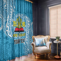 Personalised Tonga Lavengamalie College Window Curtain Since 1980 Special Kupesi Pattern LT9 - Polynesian Pride