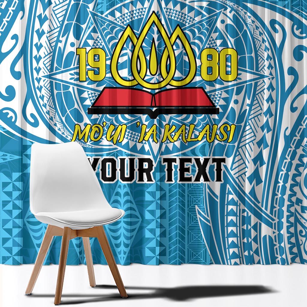 Personalised Tonga Lavengamalie College Window Curtain Since 1980 Special Kupesi Pattern LT9 - Polynesian Pride