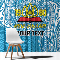 Personalised Tonga Lavengamalie College Window Curtain Since 1980 Special Kupesi Pattern LT9 - Polynesian Pride