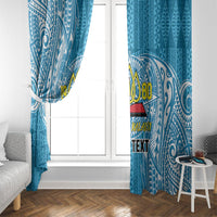 Personalised Tonga Lavengamalie College Window Curtain Since 1980 Special Kupesi Pattern LT9 - Polynesian Pride
