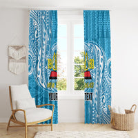 Personalised Tonga Lavengamalie College Window Curtain Since 1980 Special Kupesi Pattern LT9 - Polynesian Pride