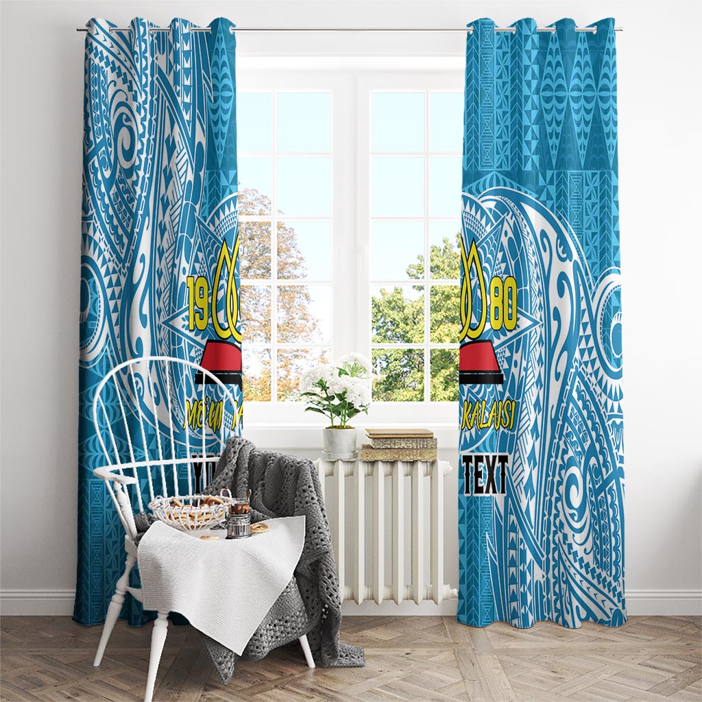 Personalised Tonga Lavengamalie College Window Curtain Since 1980 Special Kupesi Pattern LT9 - Polynesian Pride