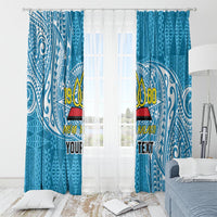 Personalised Tonga Lavengamalie College Window Curtain Since 1980 Special Kupesi Pattern LT9 - Polynesian Pride