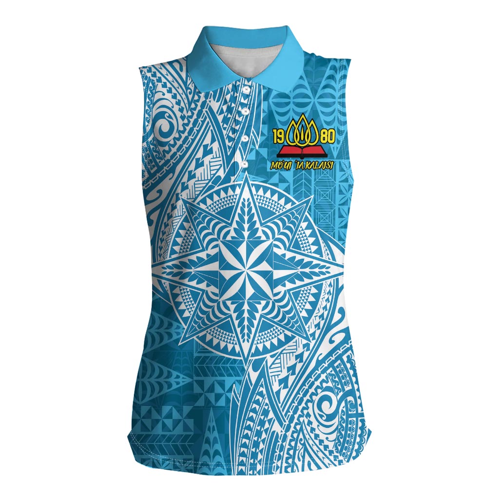 Personalised Tonga Lavengamalie College Women Sleeveless Polo Shirt Since 1980 Special Kupesi Pattern