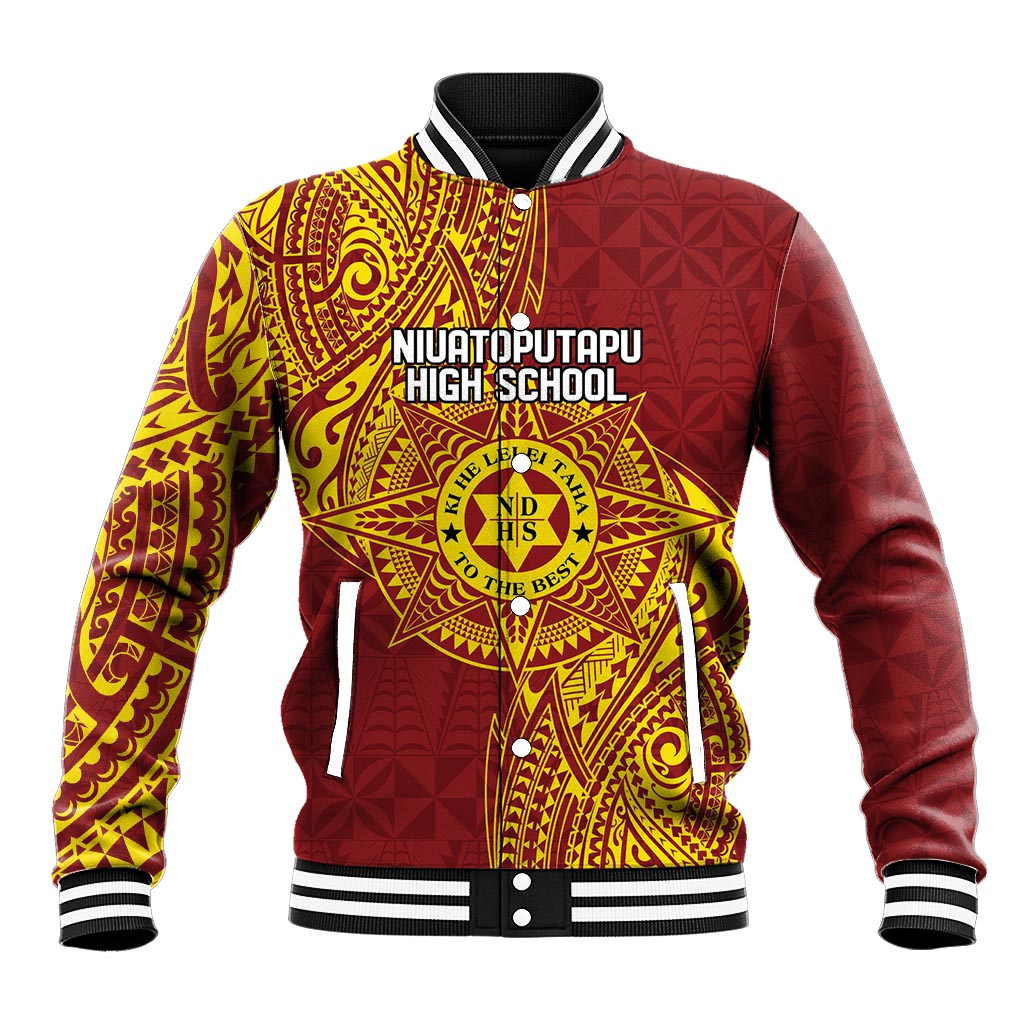 Personalised Tonga Niuatoputapu High School Baseball Jacket Special Kupesi Pattern