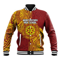 Personalised Tonga Niuatoputapu High School Baseball Jacket Special Kupesi Pattern LT9 Unisex Gold - Polynesian Pride