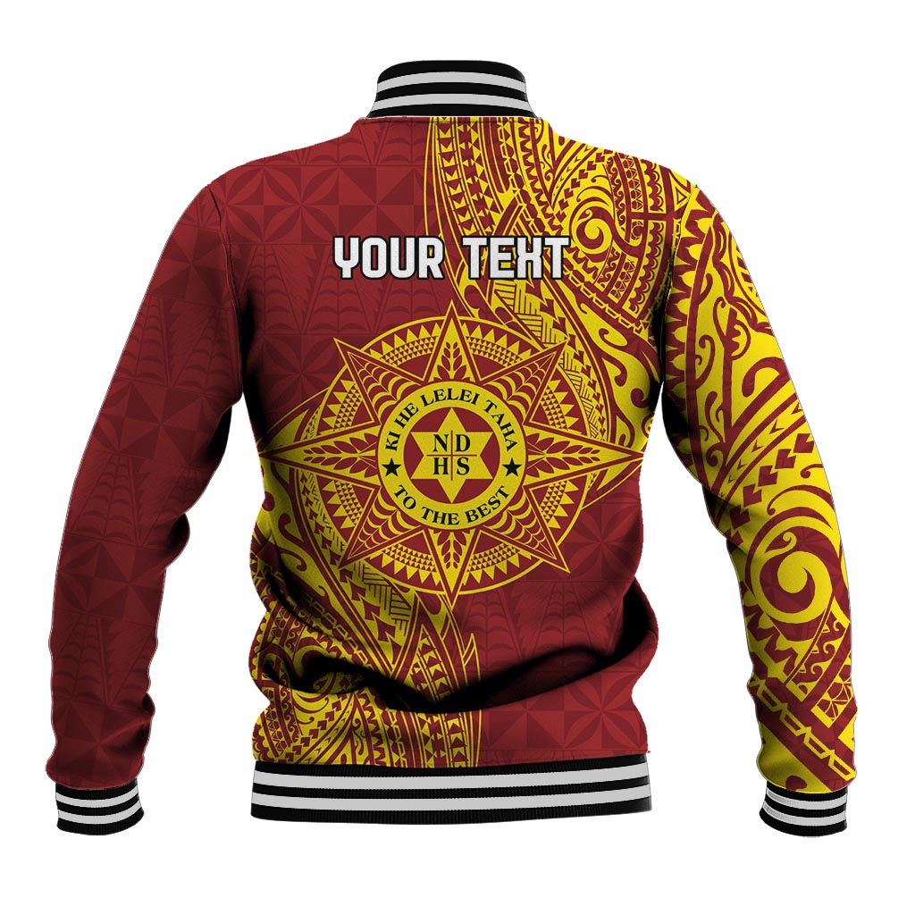 Personalised Tonga Niuatoputapu High School Baseball Jacket Special Kupesi Pattern LT9 - Polynesian Pride