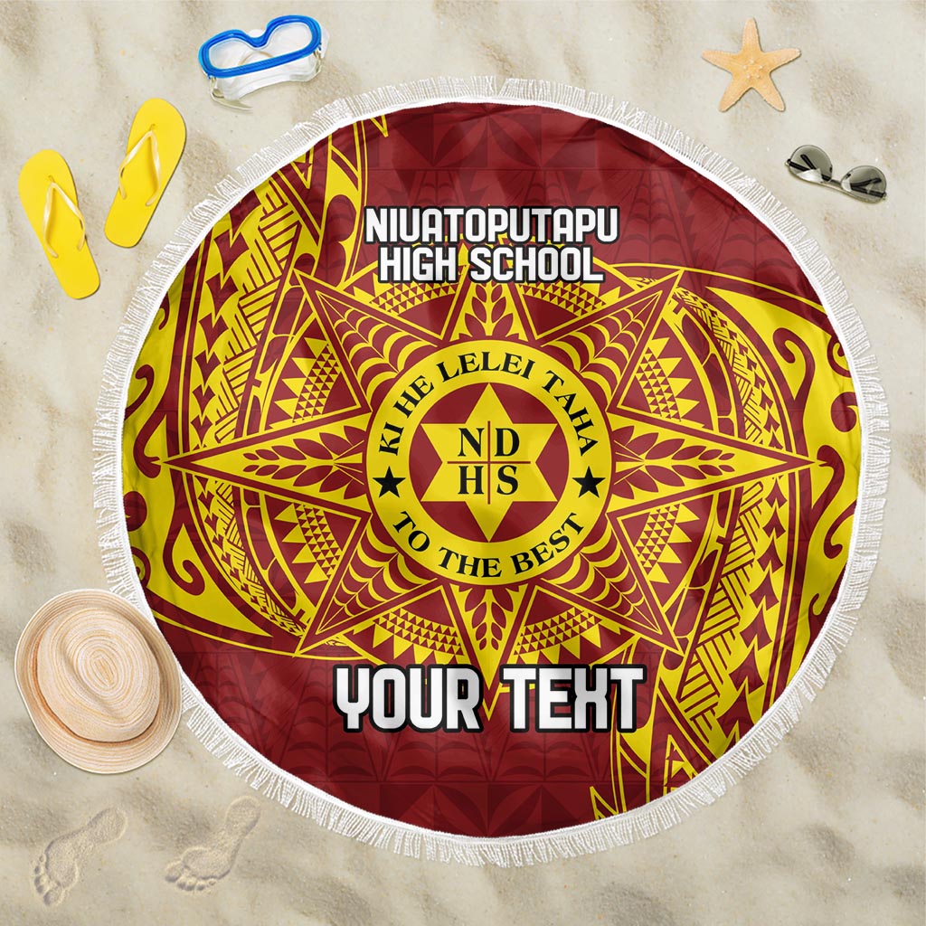 Personalised Tonga Niuatoputapu High School Beach Blanket Special Kupesi Pattern