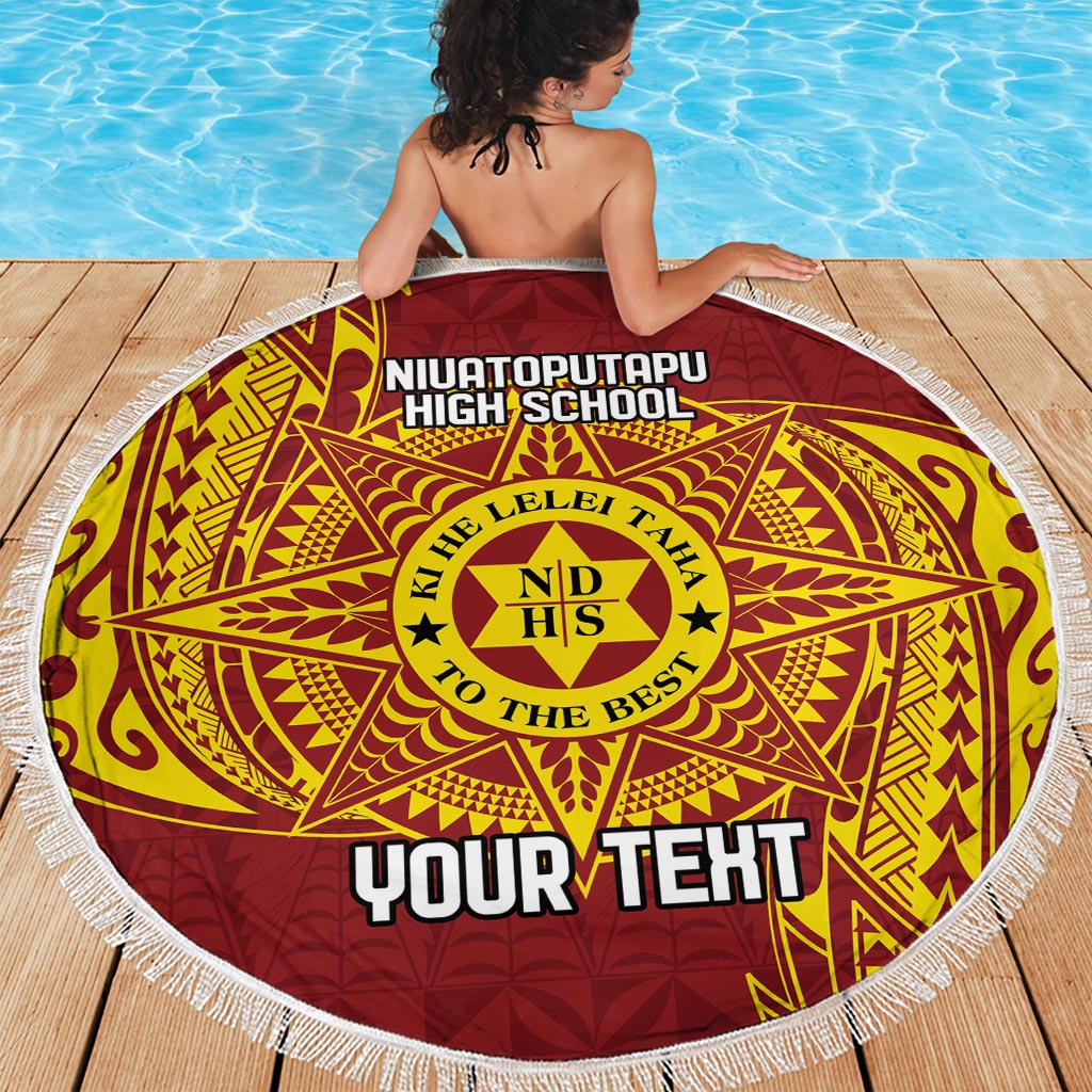 Personalised Tonga Niuatoputapu High School Beach Blanket Special Kupesi Pattern LT9 - Polynesian Pride
