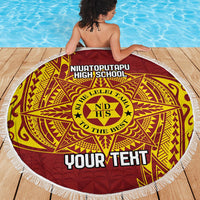 Personalised Tonga Niuatoputapu High School Beach Blanket Special Kupesi Pattern LT9 - Polynesian Pride