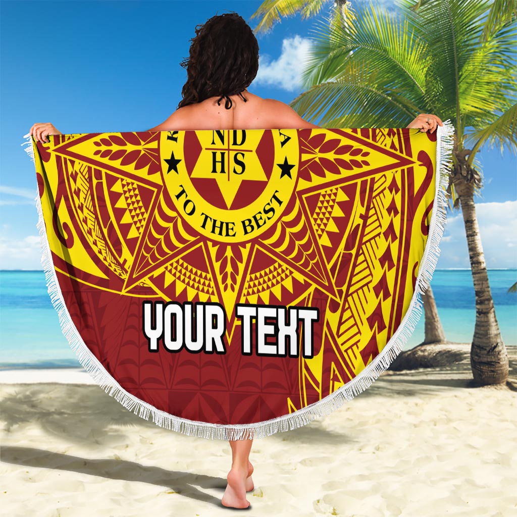 Personalised Tonga Niuatoputapu High School Beach Blanket Special Kupesi Pattern LT9 - Polynesian Pride