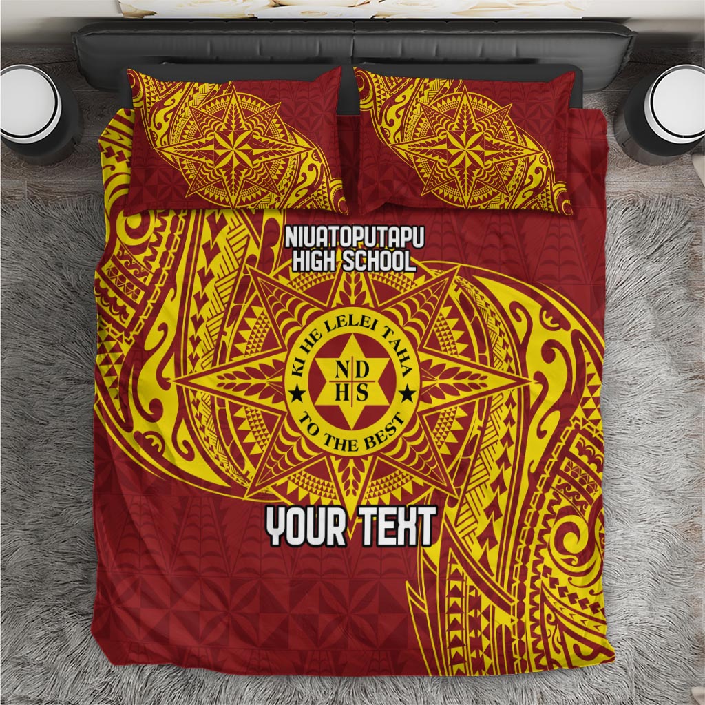 Personalised Tonga Niuatoputapu High School Bedding Set Special Kupesi Pattern LT9 Gold - Polynesian Pride