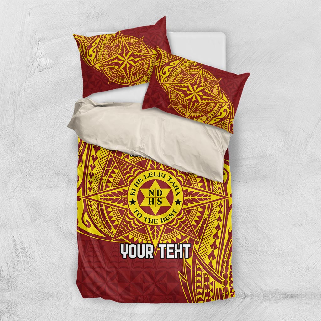 Personalised Tonga Niuatoputapu High School Bedding Set Special Kupesi Pattern LT9 US Twin 172cm x 218cm Gold - Polynesian Pride