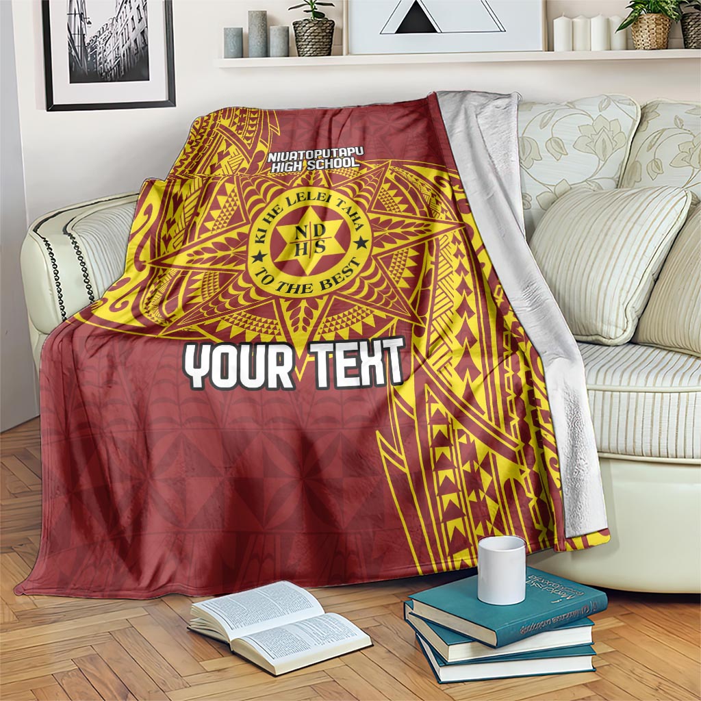 Personalised Tonga Niuatoputapu High School Blanket Special Kupesi Pattern LT9 Gold - Polynesian Pride