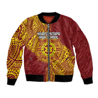 Personalised Tonga Niuatoputapu High School Bomber Jacket Special Kupesi Pattern LT9 Unisex Gold - Polynesian Pride