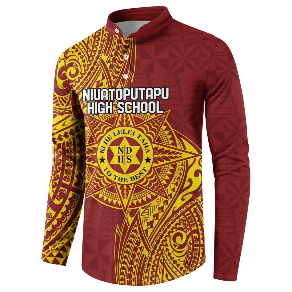 Personalised Tonga Niuatoputapu High School Button Sweatshirt Special Kupesi Pattern LT9 - Polynesian Pride
