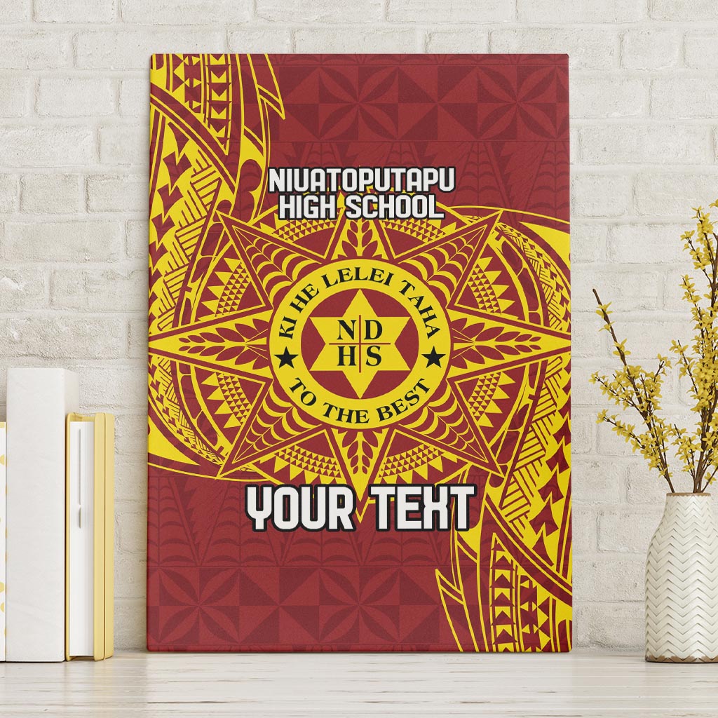 Personalised Tonga Niuatoputapu High School Canvas Wall Art Special Kupesi Pattern