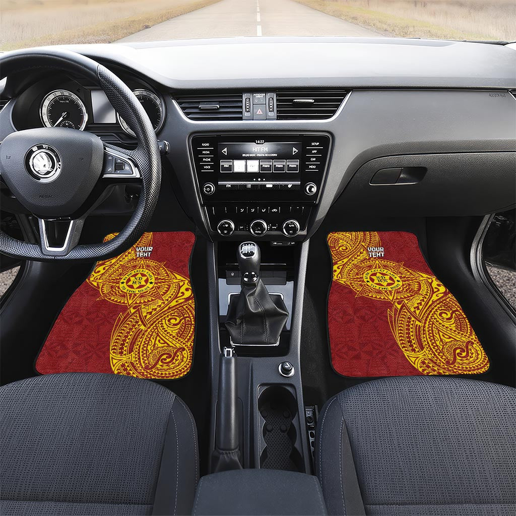 Personalised Tonga Niuatoputapu High School Car Mats Special Kupesi Pattern LT9 Set 2pcs - Front Gold - Polynesian Pride