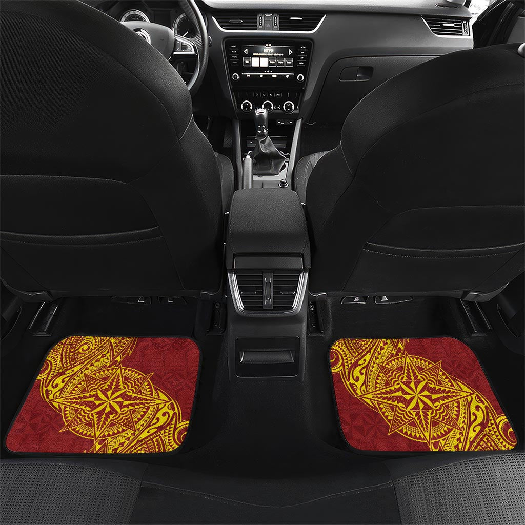 Personalised Tonga Niuatoputapu High School Car Mats Special Kupesi Pattern LT9 Set 2pcs - Back Gold - Polynesian Pride