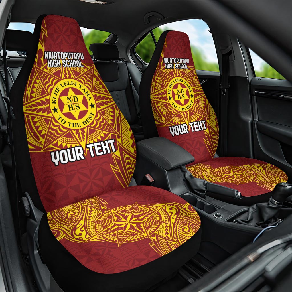 Personalised Tonga Niuatoputapu High School Car Seat Cover Special Kupesi Pattern