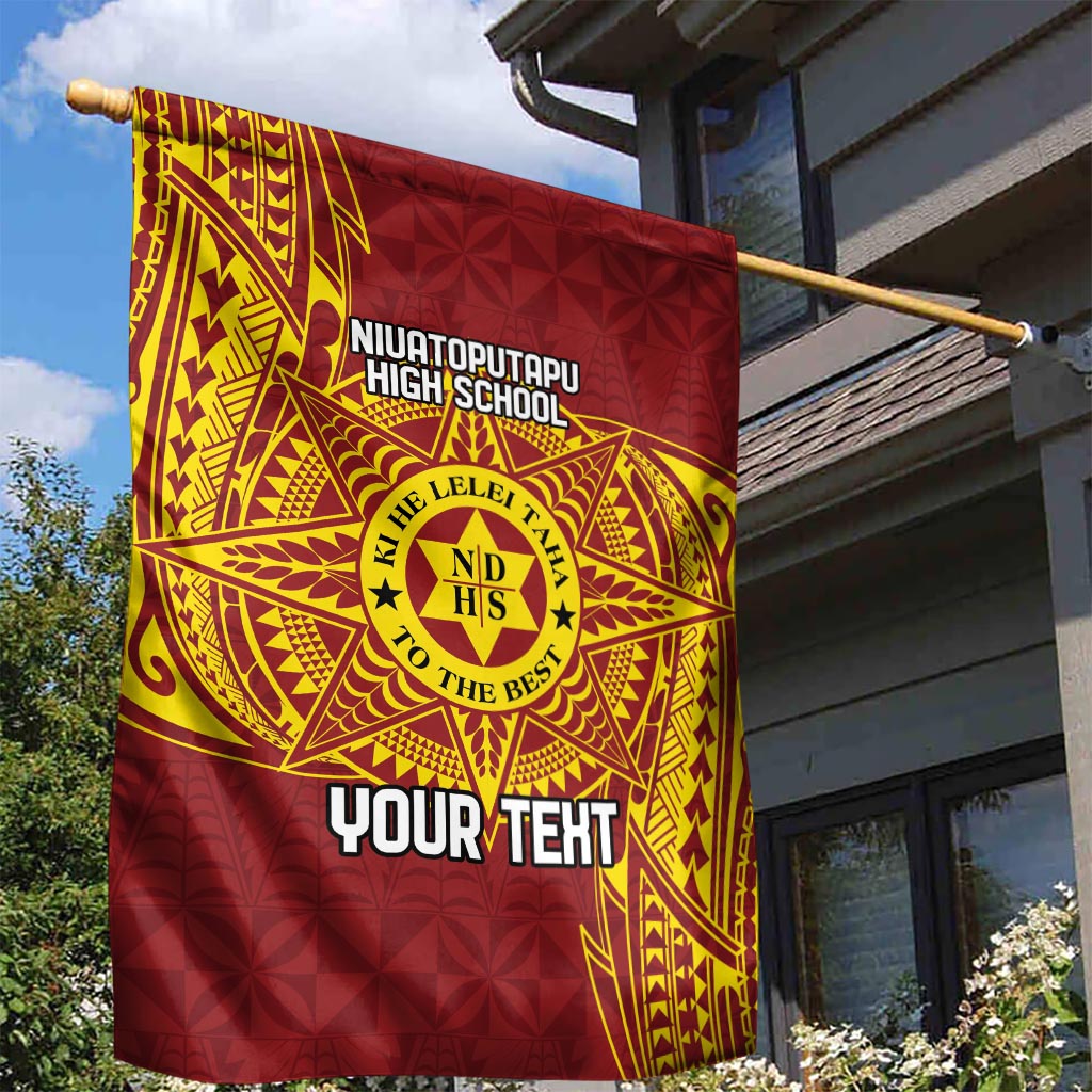 Personalised Tonga Niuatoputapu High School Garden Flag Special Kupesi Pattern LT9 - Polynesian Pride