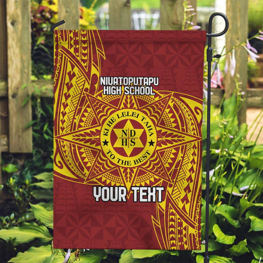 Personalised Tonga Niuatoputapu High School Garden Flag Special Kupesi Pattern LT9 Garden Flag Gold - Polynesian Pride