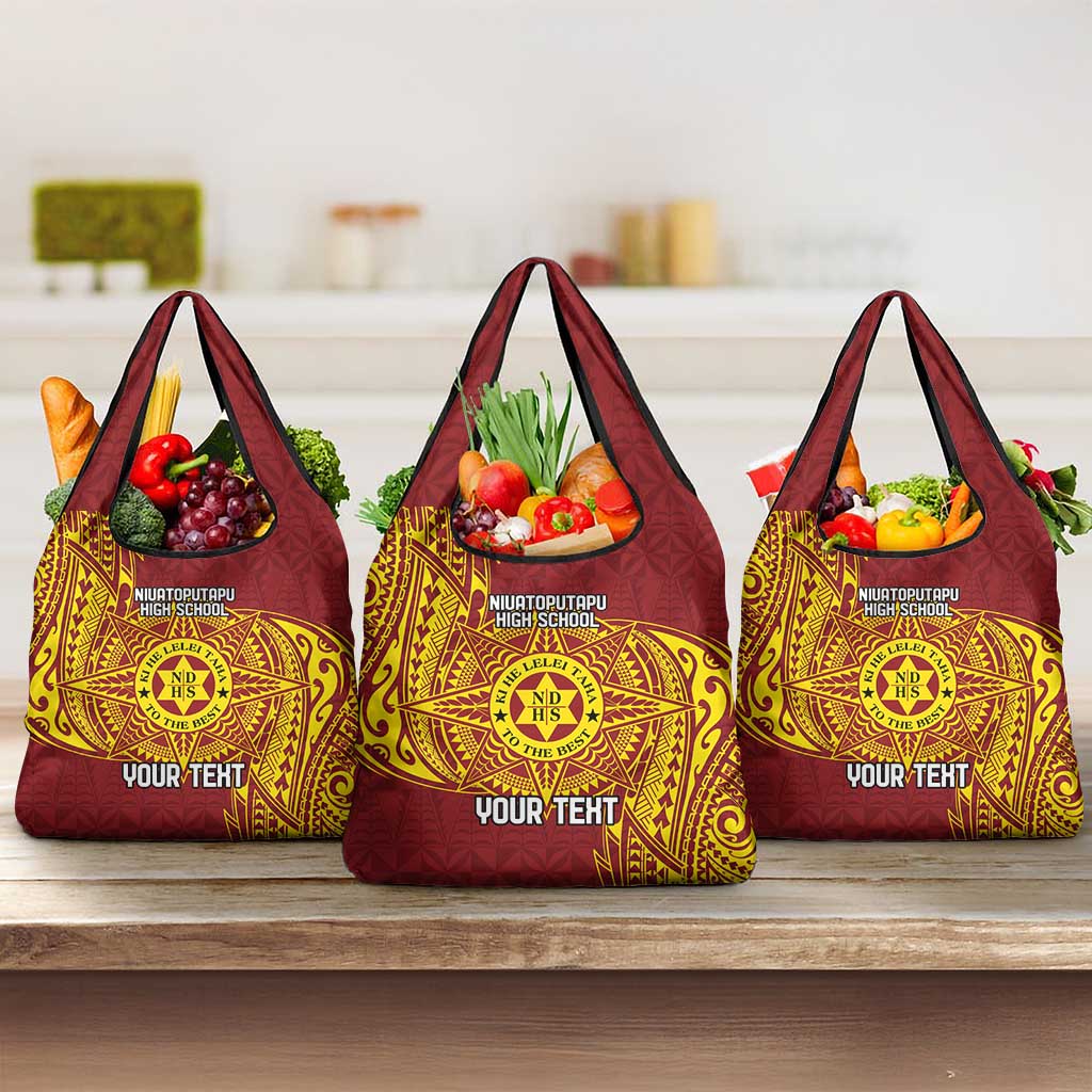 Personalised Tonga Niuatoputapu High School Grocery Bag Special Kupesi Pattern LT9 3-pack One Size Gold - Polynesian Pride