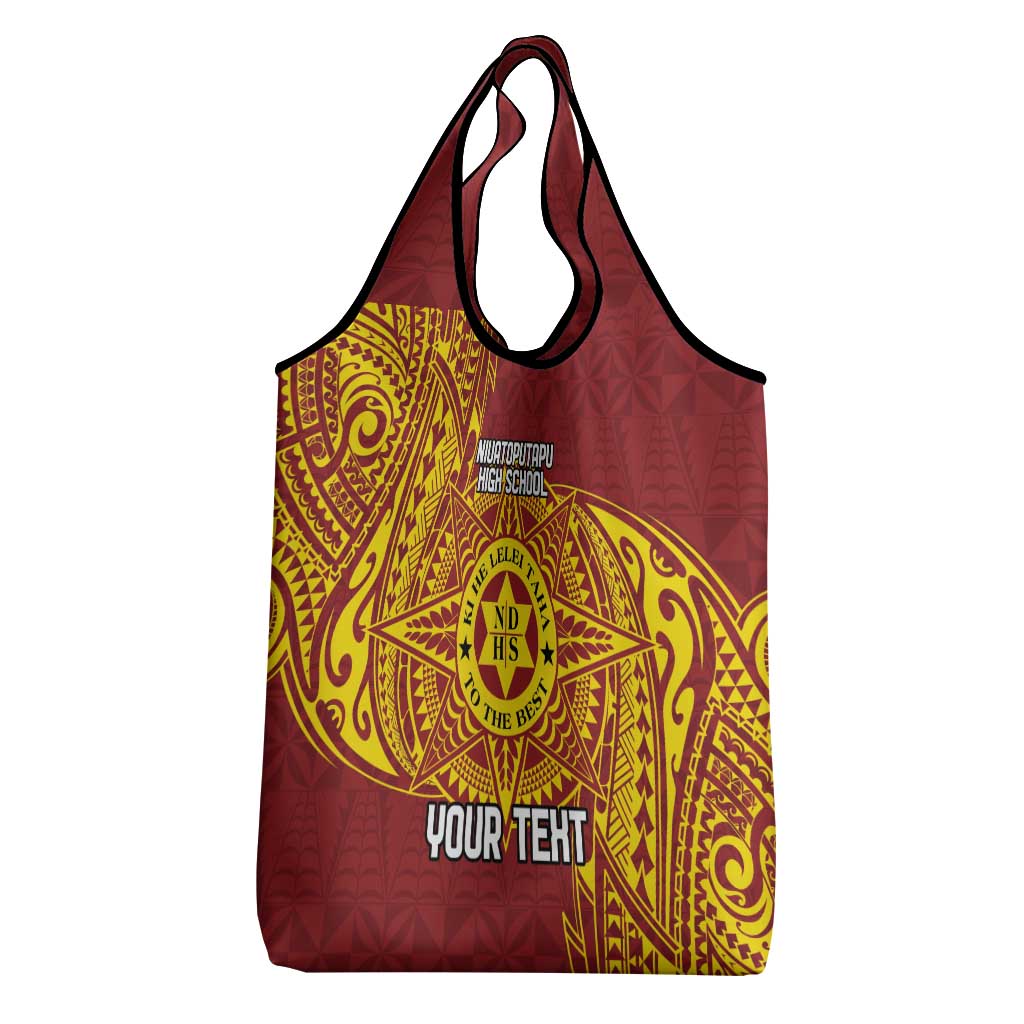 Personalised Tonga Niuatoputapu High School Grocery Bag Special Kupesi Pattern LT9 - Polynesian Pride