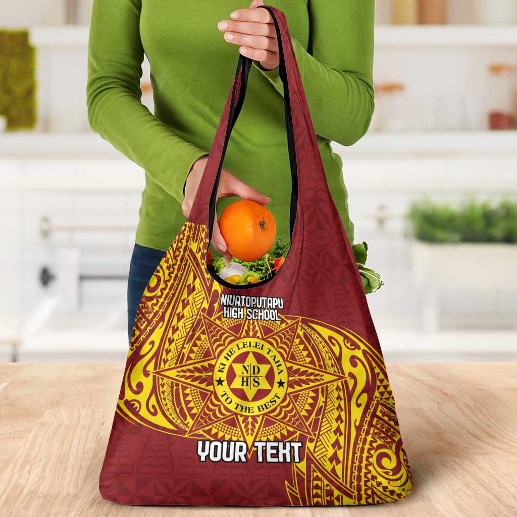 Personalised Tonga Niuatoputapu High School Grocery Bag Special Kupesi Pattern LT9 - Polynesian Pride