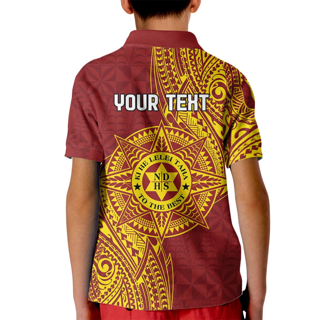 Personalised Tonga Niuatoputapu High School Kid Polo Shirt Special Kupesi Pattern