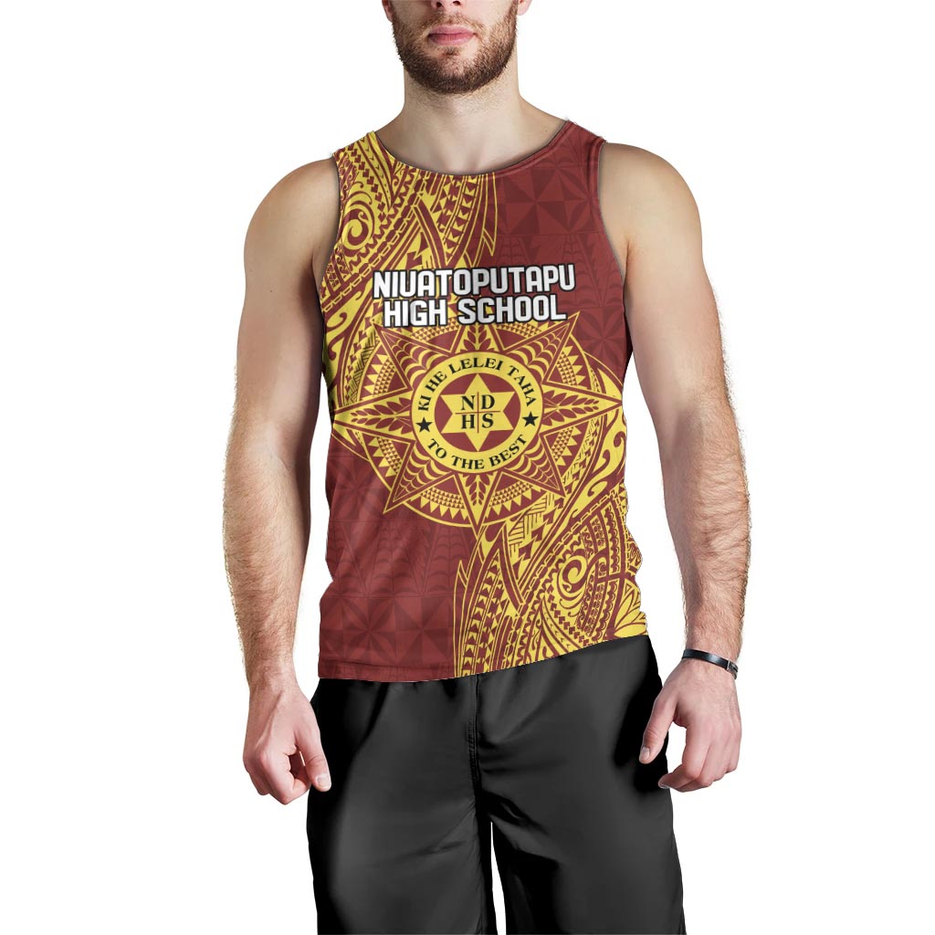 Personalised Tonga Niuatoputapu High School Men Tank Top Special Kupesi Pattern LT9 - Polynesian Pride