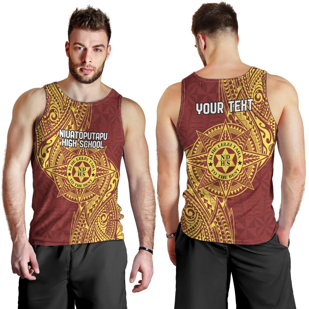 Personalised Tonga Niuatoputapu High School Men Tank Top Special Kupesi Pattern LT9 - Polynesian Pride