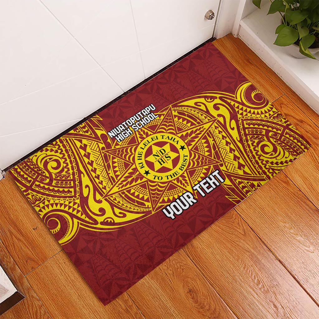 Personalised Tonga Niuatoputapu High School Rubber Doormat Special Kupesi Pattern LT9 - Polynesian Pride