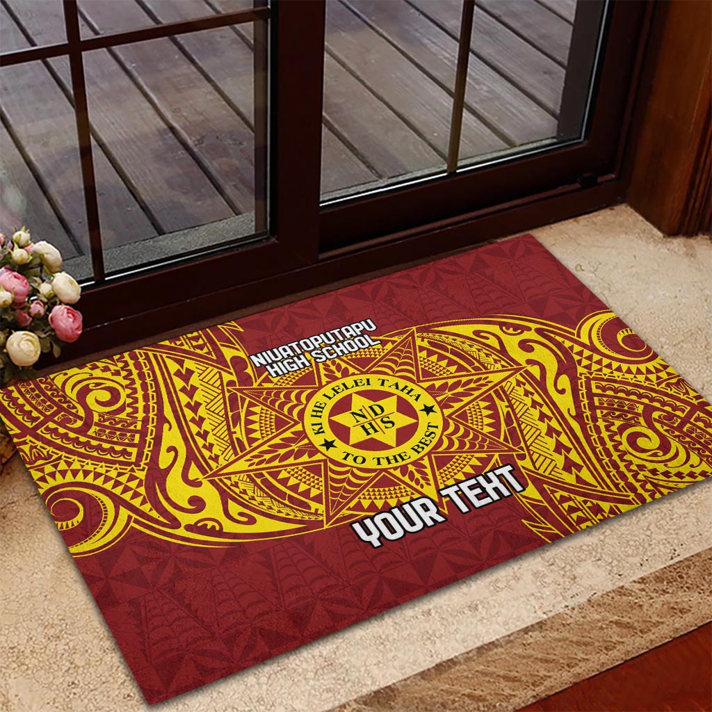 Personalised Tonga Niuatoputapu High School Rubber Doormat Special Kupesi Pattern LT9 - Polynesian Pride