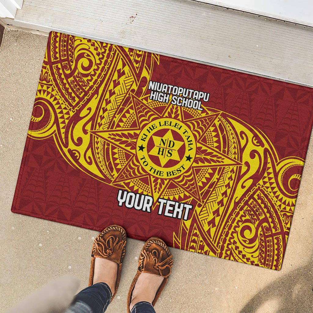Personalised Tonga Niuatoputapu High School Rubber Doormat Special Kupesi Pattern LT9 - Polynesian Pride