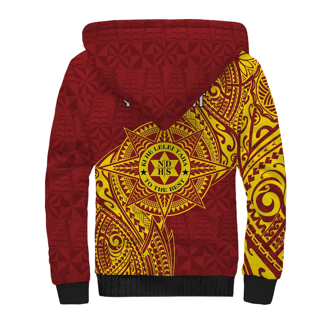 Personalised Tonga Niuatoputapu High School Sherpa Hoodie Special Kupesi Pattern LT9 - Polynesian Pride