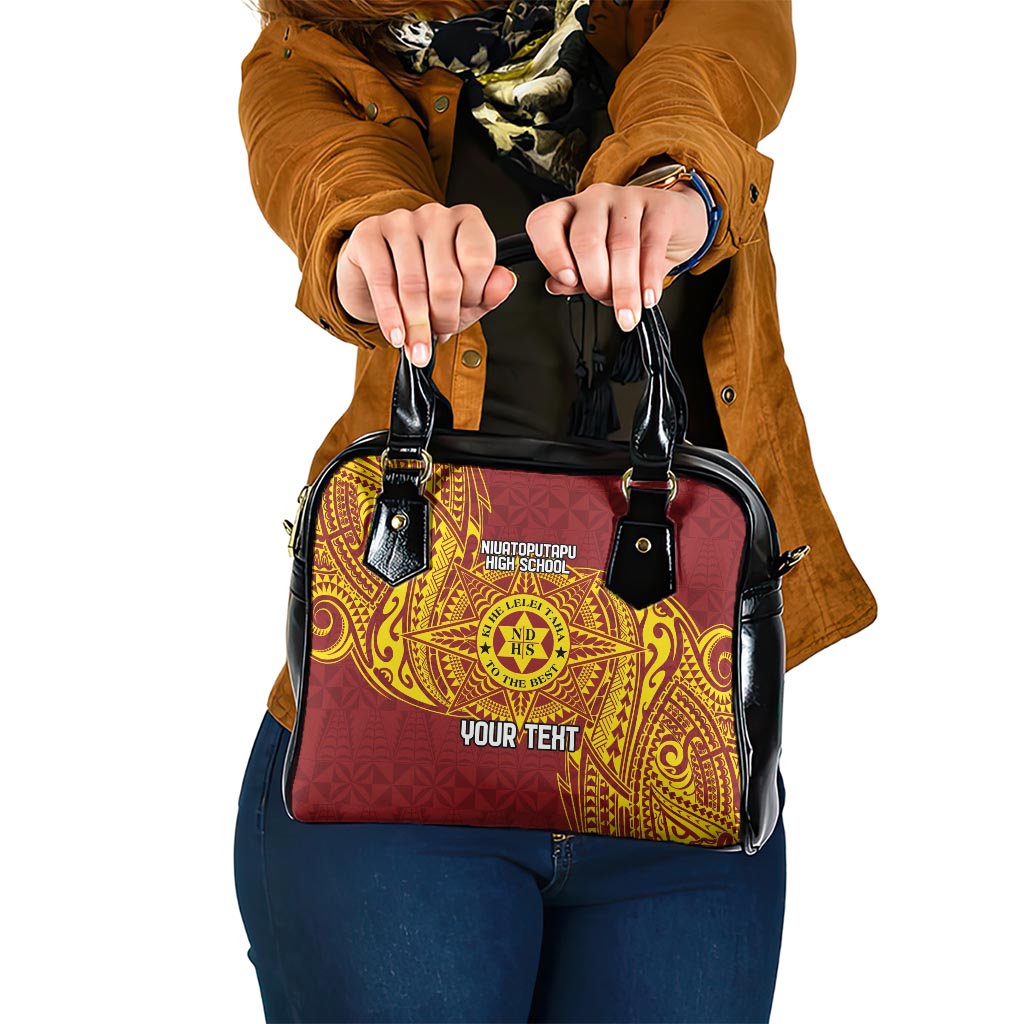 Personalised Tonga Niuatoputapu High School Shoulder Handbag Special Kupesi Pattern