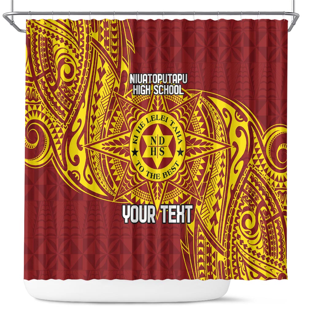 Personalised Tonga Niuatoputapu High School Shower Curtain Special Kupesi Pattern
