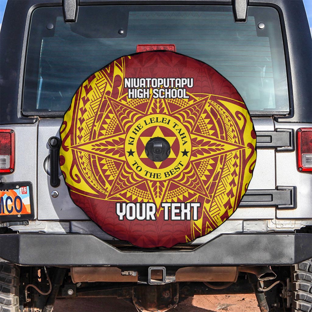 Personalised Tonga Niuatoputapu High School Spare Tire Cover Special Kupesi Pattern LT9 Gold - Polynesian Pride