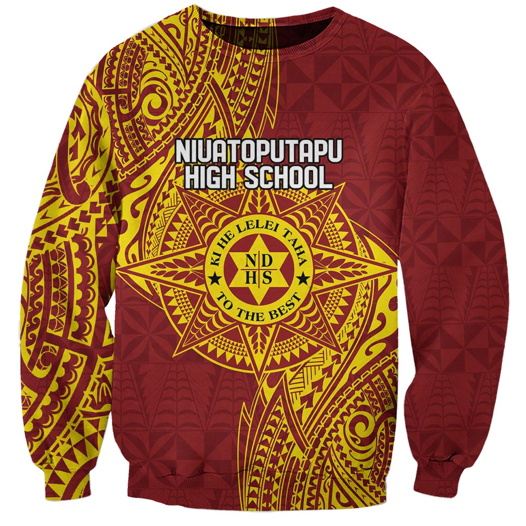 Personalised Tonga Niuatoputapu High School Sweatshirt Special Kupesi Pattern LT9 Unisex Gold - Polynesian Pride