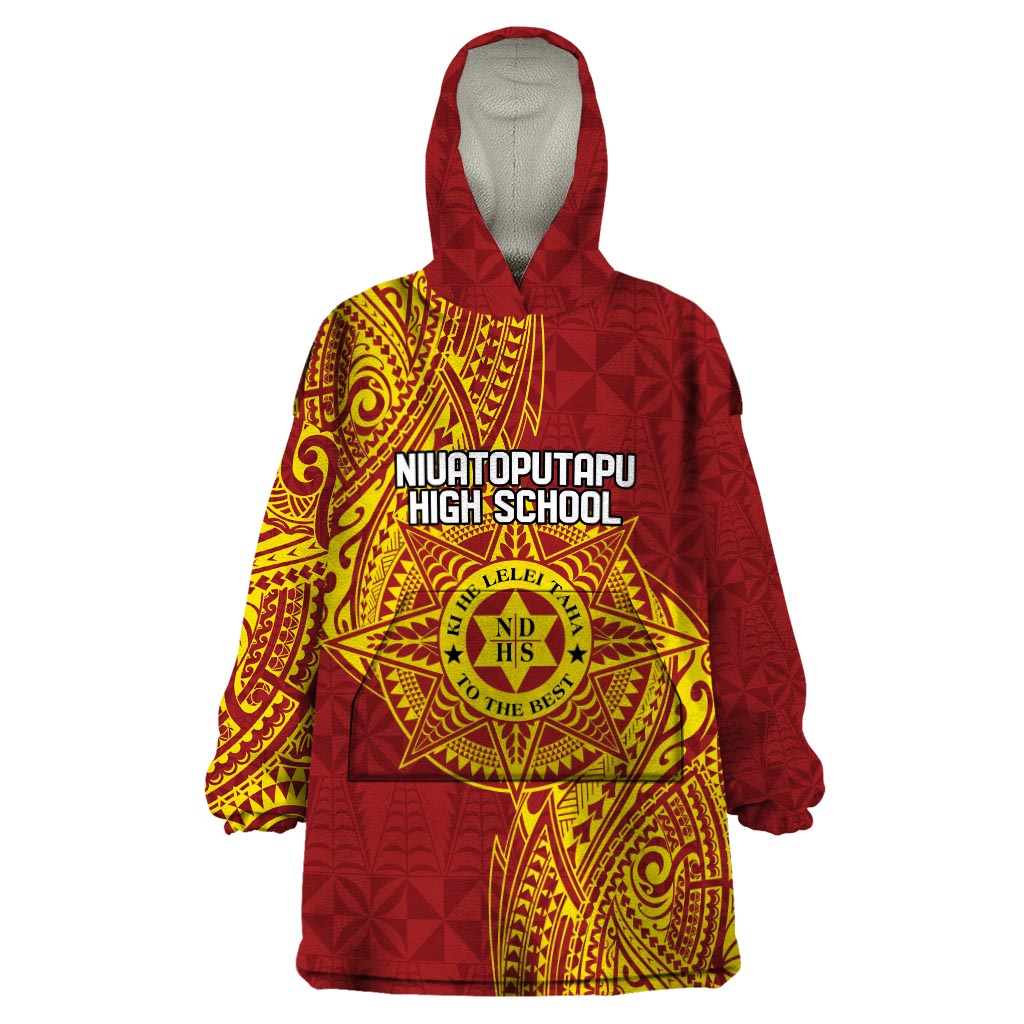 Personalised Tonga Niuatoputapu High School Wearable Blanket Hoodie Special Kupesi Pattern