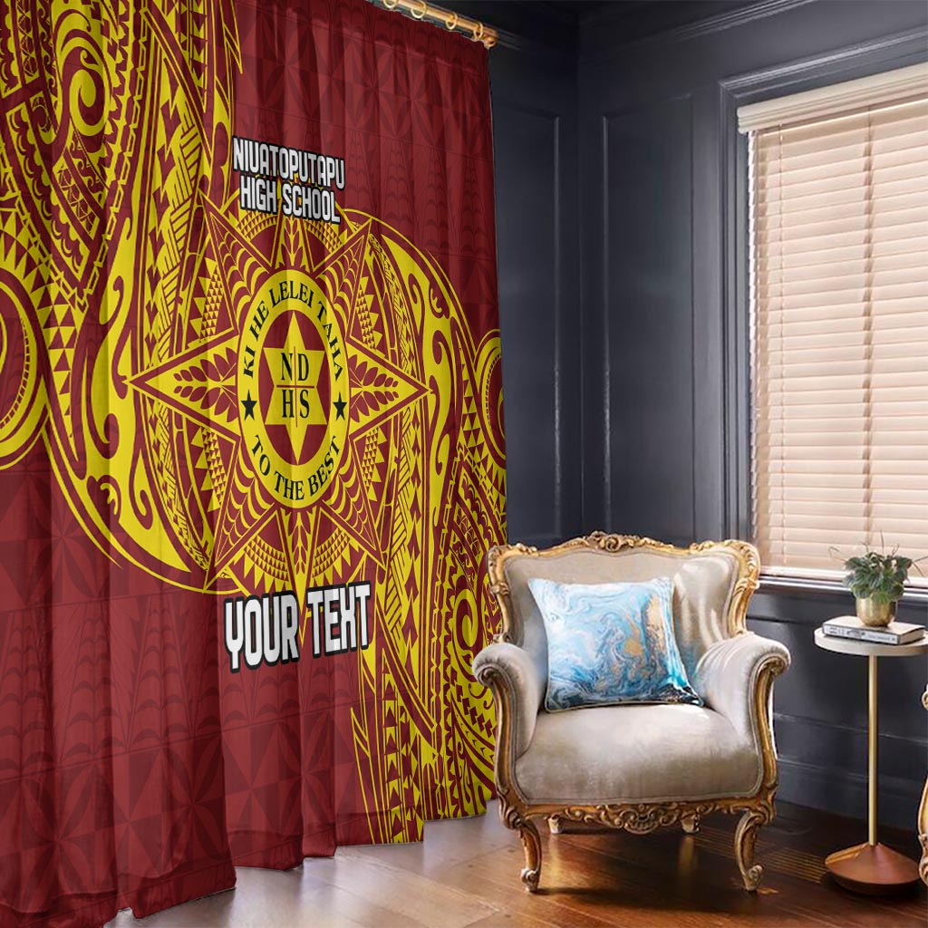 Personalised Tonga Niuatoputapu High School Window Curtain Special Kupesi Pattern LT9 - Polynesian Pride