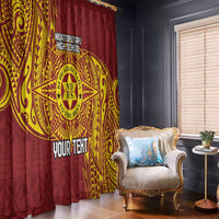Personalised Tonga Niuatoputapu High School Window Curtain Special Kupesi Pattern LT9 - Polynesian Pride