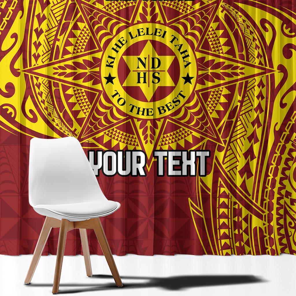 Personalised Tonga Niuatoputapu High School Window Curtain Special Kupesi Pattern LT9 - Polynesian Pride