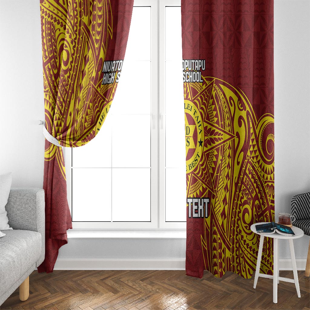 Personalised Tonga Niuatoputapu High School Window Curtain Special Kupesi Pattern LT9 - Polynesian Pride