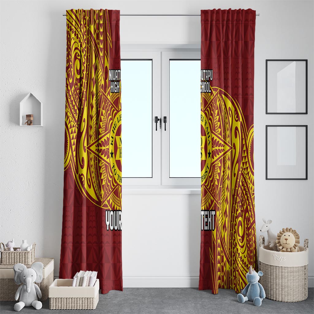 Personalised Tonga Niuatoputapu High School Window Curtain Special Kupesi Pattern LT9 - Polynesian Pride